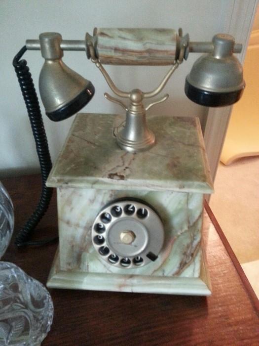 Italian marble telephone (and it works with a land line)