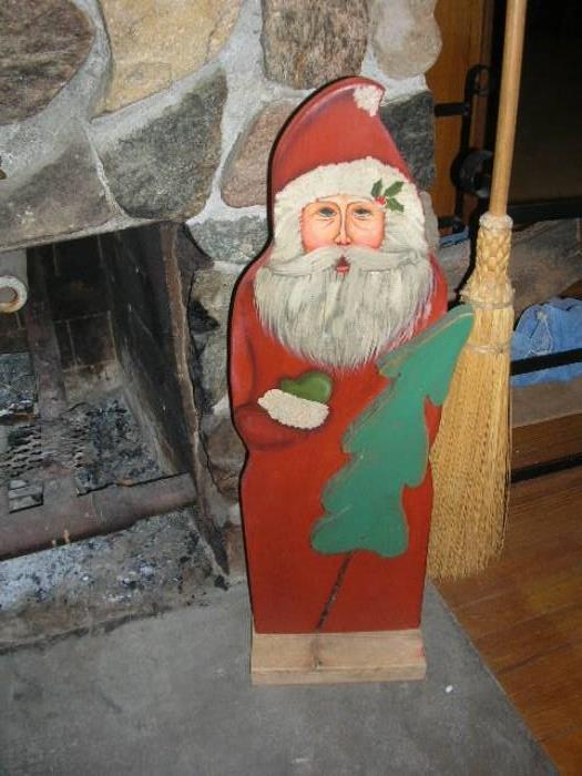Santa painted on board