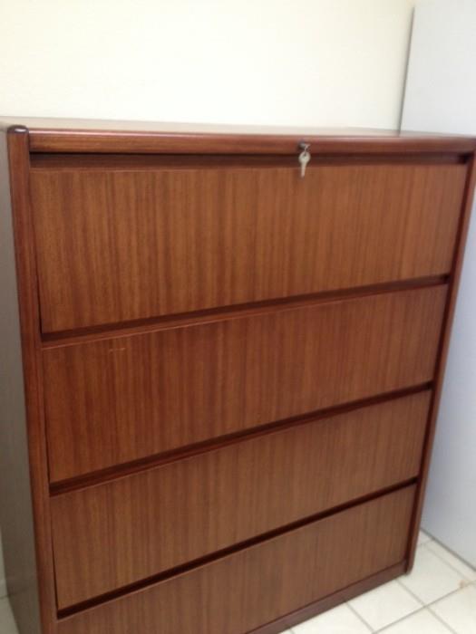 Rosewood lateral filing cabinet