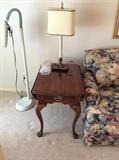 Cherry drop leaf end table with drawer