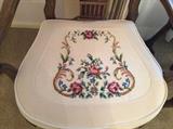 Detail, hand needlepoint chair