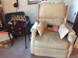 Leather recliner, vintage cork collection 