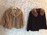 Mink stole, Persian lamb jacket with fur trim collar 