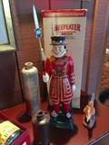Vintage Beefeater Dry Gin Figural Bottle with Box and other Antique Gin Bottles