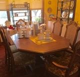 The Dining Room set holds a set of Block Spal Primavera Dinnerware that is "New" vintage....never used!