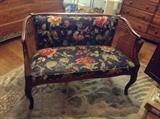 caned side bench/loveseat