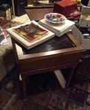 Peggy Karr glass and display side table