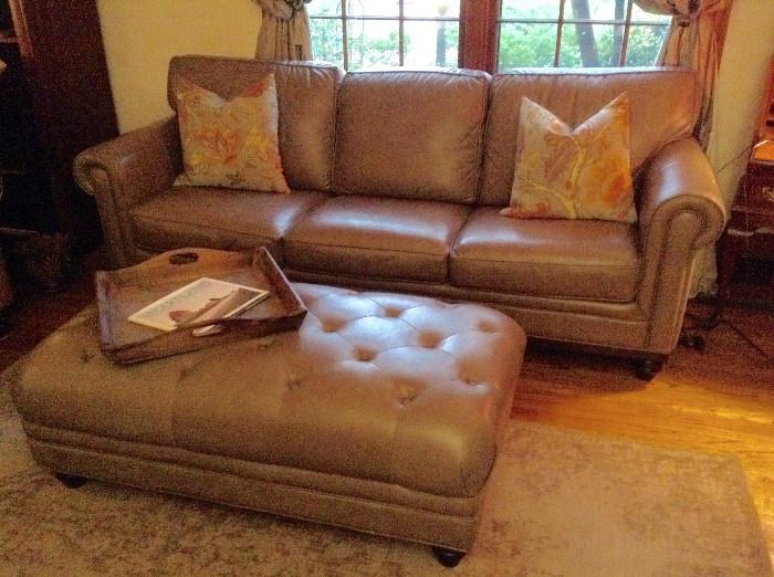 recently purchased (at Macy's) leather sofa and ottoman