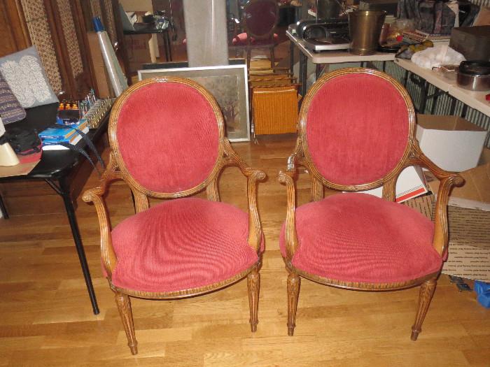 set of chairs (red corduroy upholstery) 