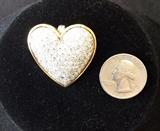 18K YELLOW GOLD HEART PENDANT WITH 4 CARATS OF DIAMONDS