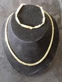 14K Y/G BRACELET AND NECKLACE