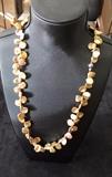 CHINESE KESHI FRESH WATER PEARL NECKLACE WITH 14K CLASP