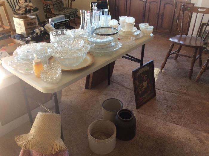 Glassware, dishes, vases