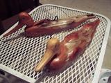 2 Rare Ken Capps Hand Carved Duck Decoys Cedar 1992
