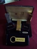 Burberry Key Holder, Vintage Cartier Gold Plated lighter, Vintage Dunhill US RE: 24163 Gold Tone & Silver Tone lighters, Vintage 925 Silver Dunnhill Cigarette holder with Crystals & Filter