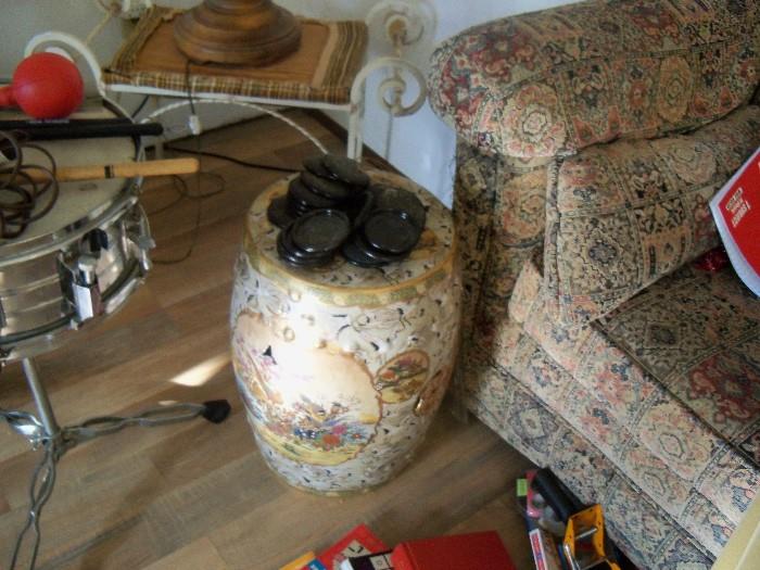 LARGE ASIAN VASE "AS IS", NICE COUCH