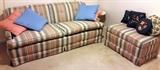 Striped Loveseat with Ottoman