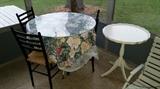 Dinette Set, White painted side table