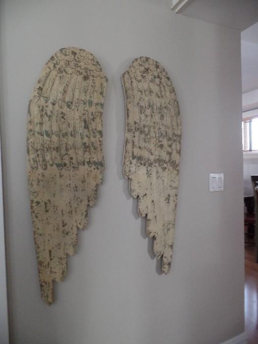 Large pair of rustic wooden wings