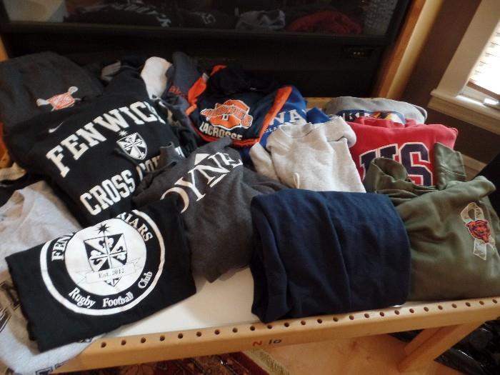 Lots of tees, sweats, workout clothing etc