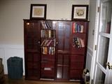 CD cabinet, CD's and books
