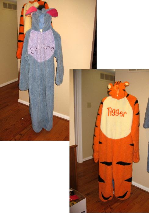 Eeyore and Tigger adult size costumes 