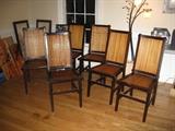 6 bamboo back chairs