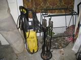 Power washer, Fire place tools, etc