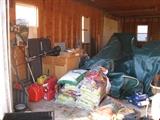 Various items in outdoor garage