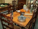 Wonderful pine farm table --- priced to go! (Sorry, the chairs already sold but some of these accessories are still there just waiting for you!)