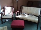 Fabulous Empire love seat and matching rocking chair! (Sorry, the Empire footstool already sold!)
