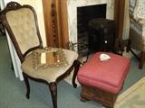 Wonderful French chair and small mirror are still here --- Sorry, but the Empire stool was sold!