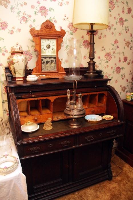 Great large antique desk and fun smalls.