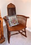 Antique carved oak rocker