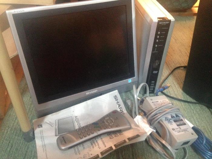 Sharp TV with remote and DVD player 