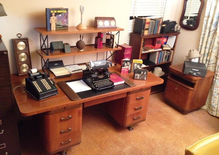Kenwood Mid Century executive desk and file cabinet. Run your Empire in style Hipster