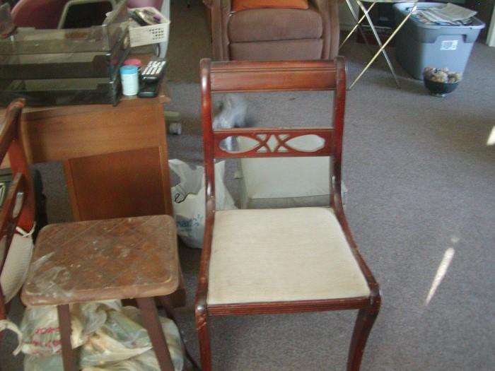 there are 2 of these chairs, bought in Michigan in apx 1945- nana put the story on the bottom