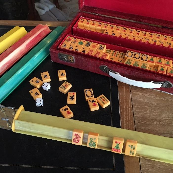 We aren't sure if this is a 1940's or 50's Majong game set, but we do know it's a beauty!