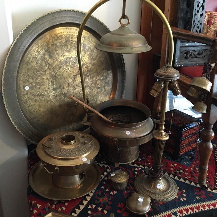Wonderful Indian cooking pots, bronze and brass