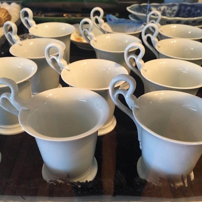 Set of 12 Meissen porceline cups