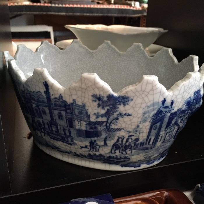 Blue and white unusual bowl