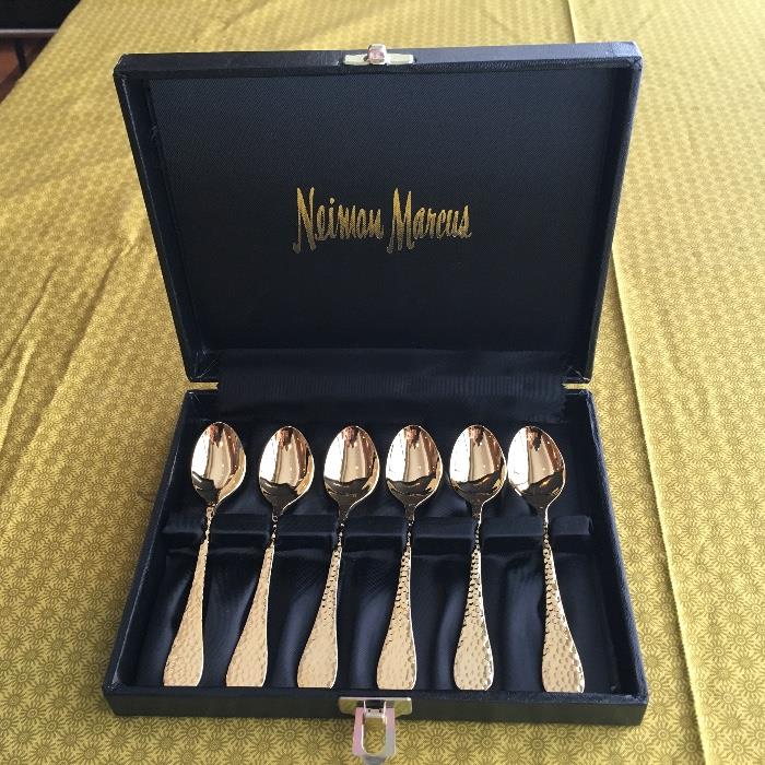 Nice little set of vintage Neiman Marcus gold plated spoons