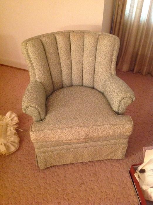 Upholstered Chair (rip bottom of seat cushion) $ 30.00