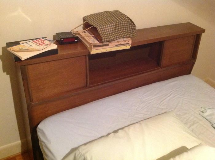 Vintage Bed with Cabinet Headboard $ 140.00