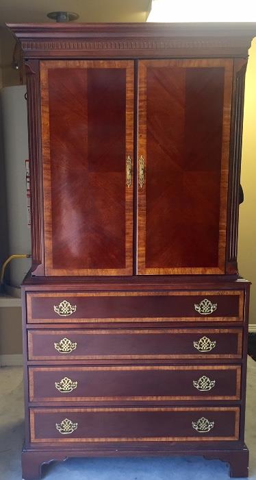 Fine inlaid wood entertainment armoire from Buddy Walker-Corpus Christi