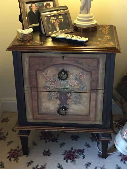 one of two decorative nightstands/ side tables