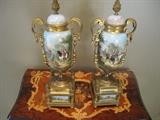 PAIR OF URNS PORCELIAN