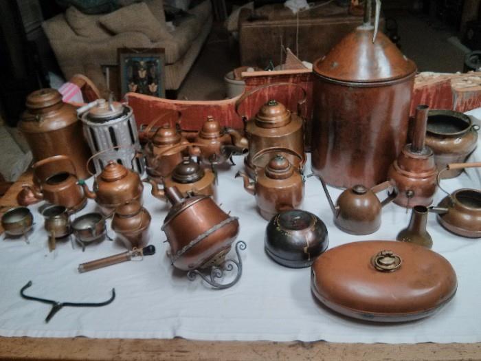 Beautiful copper items from the 1800's, some from the 1700's.  Most bought at an estate sale in Minnesota over 20 years ago. 