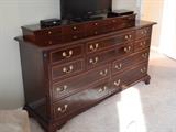 Stickley banded mahogany double dresser with top jewelry holder