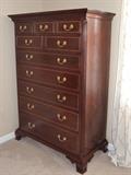 Tall banded mahogany dresser by Stickley